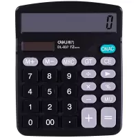 得力(deli)837计算器 双电源轻便桌面计算器 12位大屏桌面计算机 办公用品 黑色
