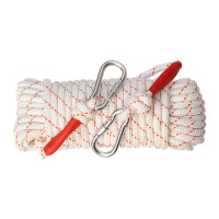 钢丝芯尼龙消防救援绳[直径12MM]安全绳户外攀岩辅助捆绑绳 30米 双钩
