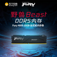 金士顿 (Kingston) FURY 16GB DDR5 4800 台式机内存条 Beast野兽系列 骇客神条