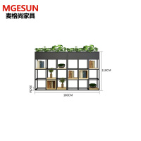 麦格尚 铁艺餐厅隔断装饰 工业风 花架创意落地屏风客厅多层书架办公置物架工业风 G