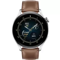 华为手表watch3智能运动电话手表 棕色真皮表带