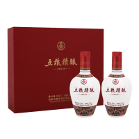 五粮液股份公司出品 五粮精酿 中国风 52度 500ml*2瓶 礼盒装 浓香型白酒