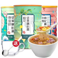 [送碗勺]酥田自营桂花坚果藕粉羹500g奇亚籽坚果藕粉羹500克玫瑰枸杞藕粉羹500克速溶颗粒藕粉即食营养代餐早餐甜点