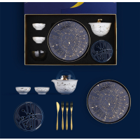 秋影金波茶具礼盒套装茶杯盘子餐具礼品新年礼物