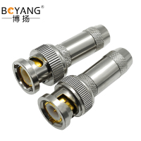 博扬BNC头2M两兆Q9头 E1接线头 DDF射频线插头同轴SYV-75-1-1电缆连接器 10个装 BY-Q9-1-1