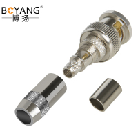 博扬 BNC头 2M两兆Q9头 E1接线头 DDF射频线插头同轴SYV-75-5-1电缆连接器 10个装BY-Q9-5