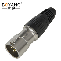 博扬 卡侬公头音频接头 4个装 卡龙麦克风插接件 KTV音响工程卡农公头话筒线平衡插头 BY-XLR-J