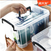 禧天龙收纳箱 禧天龙透明手提收纳箱塑料整理箱收纳盒 16升6640 小号收纳箱