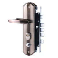 DP 防盗门锁具 方头(双活)整套门锁45-55mm 左内 带钥匙