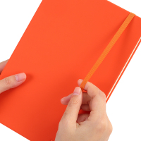 齐心(Comix)笔记本子A5皮面记事本 商务办公会议记事本日记本文具用品 橙色 C5902