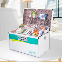 金隆兴(glosen)多功能医疗医药箱单位企业急救箱家用家庭急救药品收纳箱铝合金带锁密封配企业套装 12英寸