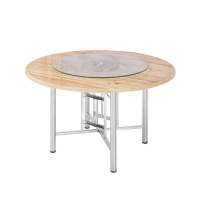 途享大圆桌带钢化防爆玻璃转盘(杉木桌面2m)/转盘1.4m