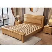 新中式实木双人床1.5米卧室床橡木床
