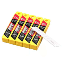 得力(deli)2011美工刀刀片大号18mm加厚型不锈钢壁纸刀裁纸刀片10片 标准白刃 5盒新
