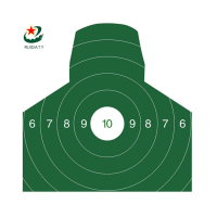 RUIDATY 靶纸训练用靶纸 打靶射击用品胸环靶纸半身靶纸头靶胸环靶带环50*50cm(100张)