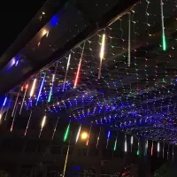 流星雨led灯管50CM8只彩色-防水低压插电款
