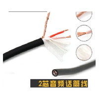 2芯128编织抗拉话筒线麦克风音频信号线