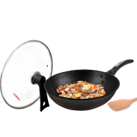 赫伯特 悦厨晶钻炒锅HBT-T3500 32CM+钢化玻璃盖