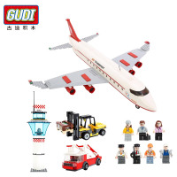 古迪儿童拼装积木男孩子大型飞机拼插小颗粒diy客机模型生日礼物