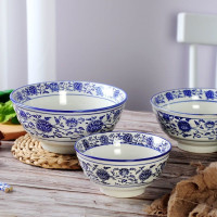 ZDET 陶瓷碗 7英寸 800ml 中式青花加厚防烫(个)