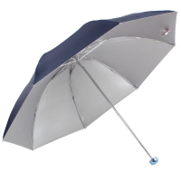 天堂雨伞银胶三折折叠336T晴雨简约纯色防晒伞