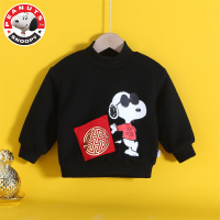 史努比(SNOOPY)秋冬新款卡通印花圆领长袖加绒中大童女小孩时尚休闲卫衣AF124-QS036