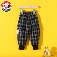 史努比(SNOOPY)童装儿童裤子秋冬装加绒休闲裤长裤儿童中小童洋气格子休闲裤儿童外穿运动裤AF103-HCB560