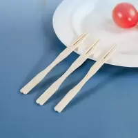 企采严选 水果叉 水果签果插竹签袋装一次性木制竹制创意水果刺家用加厚型蛋糕叉点心签100支装