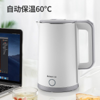 志高(CHIGO)电水壶烧水壶 保温电热水壶 不锈钢双层防烫 1.5L容量ZY-1502 灰白