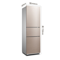 美的217升大容量冰箱 家用三门 风冷无霜 双系统制冷 爵士棕 BCD-217WTM(仅限广东省内配送)