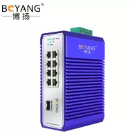 博扬 工业级管理型交换机 一光八电千兆SFP 宽温宽压导轨式VLAN以太网光纤交换机含电源不含模块BY-ISMG1081