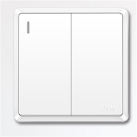 德力西开关插座二开双控家用86型暗装开关插座面板