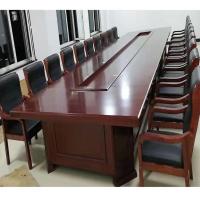 隆博盛景 办公家具会议桌接待室洽谈桌长条培训桌油漆实木贴皮办公桌6000*1800*750mm