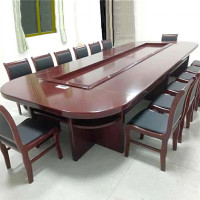 隆博盛景 会议桌长桌 大型油漆会议桌长桌椭圆形中式会议桌3000*1500*800mm