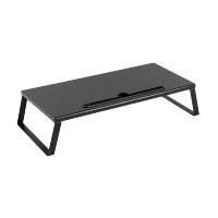 得力 90002 电脑显示器桌 电脑支架 显示器增高架 置物架底座 笔记本支架 散热架 收纳架 黑色