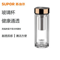 苏泊尔(SUPOR) KC38CP1 集茶耐热玻璃杯·尊系列380ml·乌木黑/楠木金