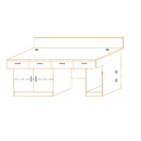 DP 定制橡胶木实木办公桌 白色1750*600*800