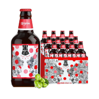 雪花啤酒(Snowbeer)黑狮果啤330ml*12瓶整箱装玫瑰红果汁型啤酒