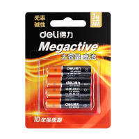 得力 deli 18505碱性7号电池4粒卡装3个装(黑)