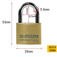 梅花铜挂锁铜锁箱包锁门锁柜子宿舍35mm家用防水挂锁*