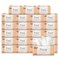 洁柔抽纸粉Face柔韧3层120抽面巾纸*20包