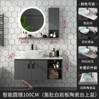 浴室柜 组合 1.0米 智能圆镜台上盆+侧柜