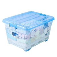 茶花 2824 35L塑料收纳箱 透明塑料整理箱储物箱收纳盒 透明白