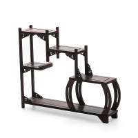 領藝 优选鸡翅木茶杯架小博古架中式多宝阁功夫茶具配件收纳置物不含茶具 鸡翅木博古架-边鼓