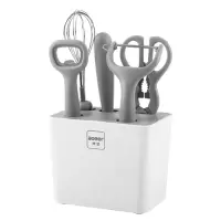 博堡(BOBER) 厨宝工具六件套BDY-CB618B(水果刀+打蛋器+削皮器+ 厨房剪+开瓶器+刀座)
