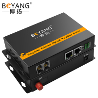 博扬 综合业务数字电话光端机 2路电话+2路百兆网络 对讲音频加以太网 单模单纤20km 1对BY-2P2E