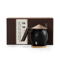 領藝 优选江湖茶杯茶水分离带盖带过滤国潮侠客风办公室送礼水杯功夫泡茶杯 江湖马克杯-黑色礼盒装