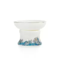 領藝 祥鹤观海轻云茶漏孔一体滤茶器茶叶过滤网茶具配件创意陶瓷茶隔茶滤泡茶神器 祥鹤观海轻云微月过滤(亮光)