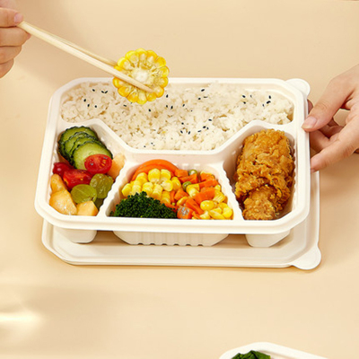 苏宁宜品-梦依雨可降解四格餐盒