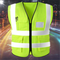 劳尔德(LAOERDE) 反光背心 多口袋马甲 安全指挥应急救援夜跑骑行马甲